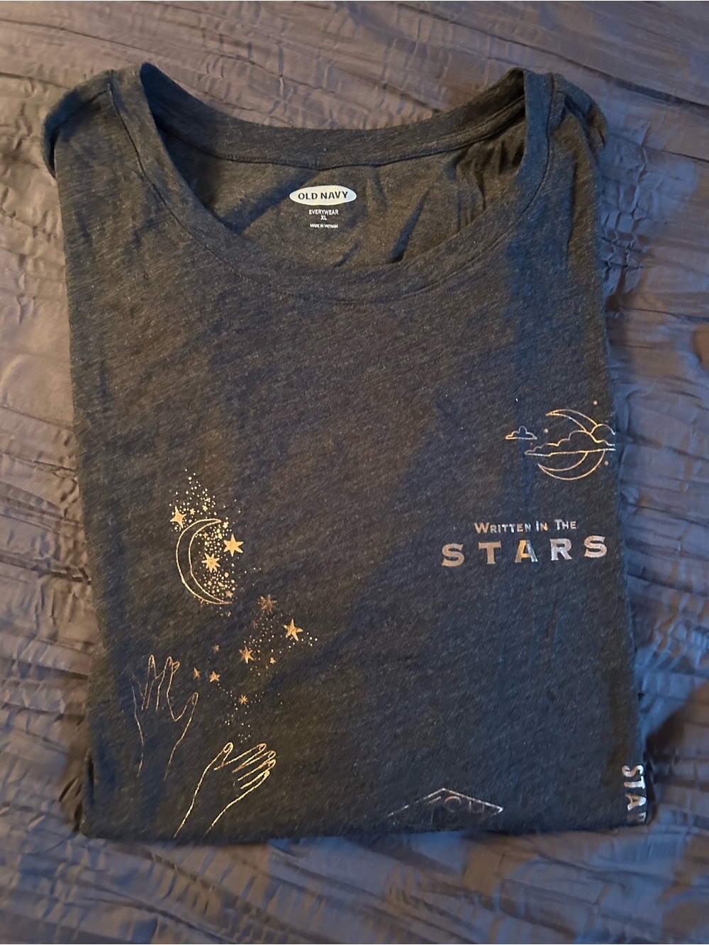 Old Navy Gray Graphic Tee with Zodiac Motif